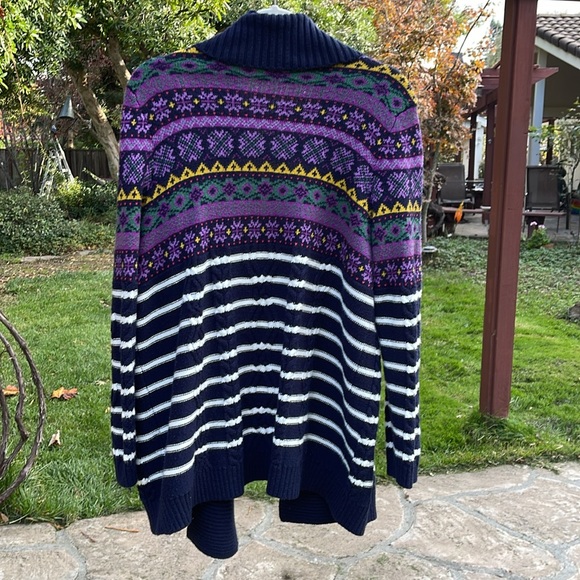 🌺 TALBOTS; Beautiful, Multi-Colored Open Front Cotton Sweater; Misses Size XL! - Picture 5 of 14